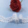 白い花フラットかぎ針編みレーストリム